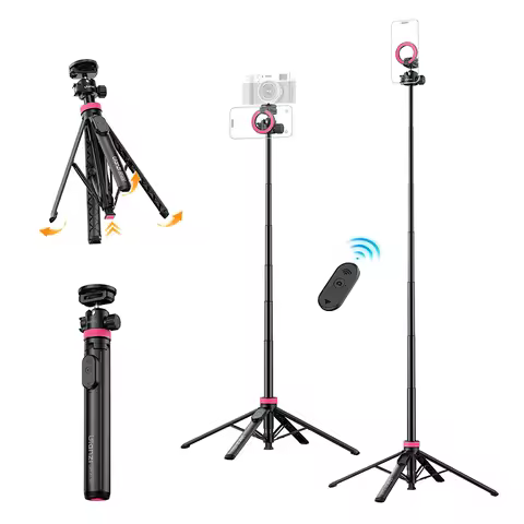 Ulanzi MT-44M 2-in-1 Magnetic & 1/4" Selfie Stick Tripod for Phones Cameras with 360° Ball Head for 