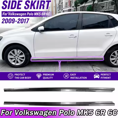 For Volkswagen Polo MK5 6R 6C 2009-2017 Car Side Skirts Splitters Diffuser Bumper Lip Trim Guard Bod