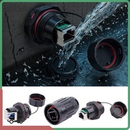WITAK Ethernet Socket, Dual Head Shielded RJ45 Connector, Professional Dust Cap CAT6 IP67 Waterproof