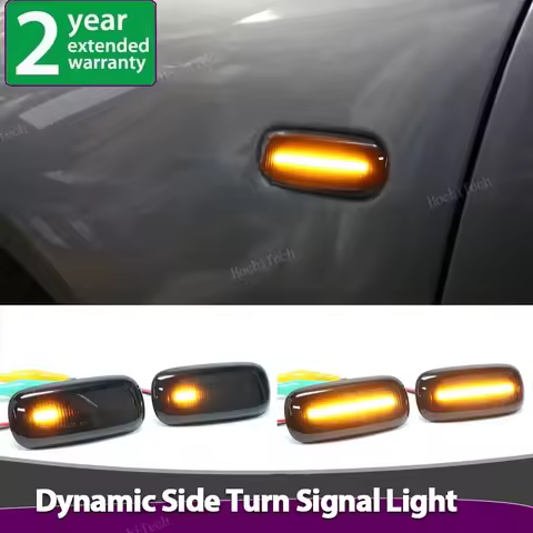 2pcs Dynamic Smoked Lens Amber LED Side Marker Lights For Audi A2 A3 8L A4 B5 A6 4B C5 A8 4D TT 8N