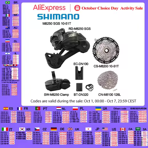 SHIMANO New Deore XT Di2 M8250 12Speed SW-M8250 Clamp RD-M8250 GS/SGS CS-M8200 10-51T 9-45T Wireless