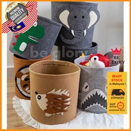 Cartoon Felt Storage Basket 35cm*35cm Round Foldable Storage Box Toys Storage Organizer Bathroom Org