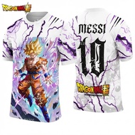 Dragon Ball Goku graphic T-shirt Messi football jersey Autumn Sports Dry Quickly Men's T-Shirt Kid's