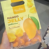 Thong Ampai Mango Jelly Mahachanok Mango Cube Pieces - Gelatin Free - No Preservatives 100g Thailand