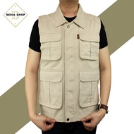 Rompi Pria Safety Casual Bahan Kanvas Polos Anti Angin Dewasa Anak Jaket Motor Tactical Outdoor Cowok Murah Vest Seragam Lapangan Cargo Gunung Cowo Jacket Touring Proyek Banyak Kantong Adem Baju Ojol Grab Gojeg Zoo Keeper Drill Rajut Jeans Jumbo Terlaris