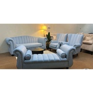 ENGLISH DESIGN SOFA SET/WING CHAIRS/BENCH