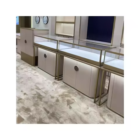 Custom. luxury jewelry cabinet store furniture custom jewelry store fixtures glass display showcase 