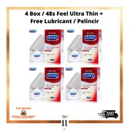Durex Condom 4 Set 48pcs Kondom [Feel Ultra Thin]+ [Free Lubricant / Pelincir] Packaging In Privacy,