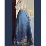 Ming Dynasty Hanfu New Chinese Style Improved Hanfu Female Tall Daily Hanfu Horse Face Skirt Suit Skirt