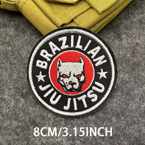 Jiu Jitsu Embroidered Patch, Hook & Loop Morale Badge for Jiu-Jitsu Uniform Backpack Hat Accessories