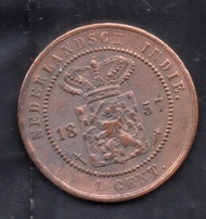 A2518 Ned Indie 1 Cent Tahun 1857 Sesuai Gambar Ready