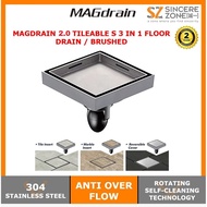 Magdrain 2.0 Tileable S 3 in 1 Floor Drain - MDSEA001Q50-21(2.0)