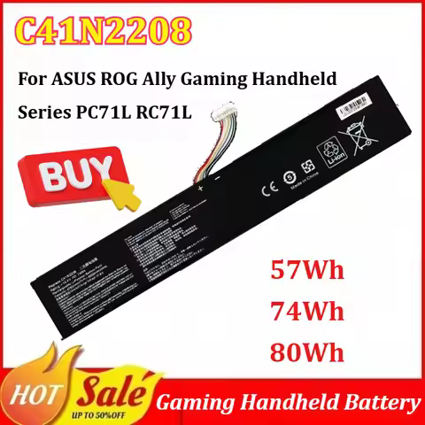 C41N2208 57Wh/74Wh/80Wh Gaming Handheld Battery for ASUS ROG Ally Gaming Handheld Series PC71L RC71L