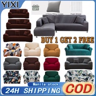 Universal Elastic Sofa Cover L Shape 1/2/3/4-seater Plain L Shape Sofa Cover Stretchable Slipcover