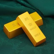 q仿真金條金磚中國黃金樣品沙金合金鍍金實心金條影視道具展示金塊