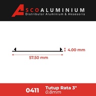 Aluminium Tutup Rata Profile 0411 kusen 3 inch