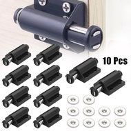 Push Open Magnetic Catch for Cabinet and Wardrobe Doors 10 Pack Black Design