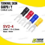 terminal kabel sekun cable skun y garpu spade isolasi insulated sv2-4 - sv2-4 biru tanpa bubble