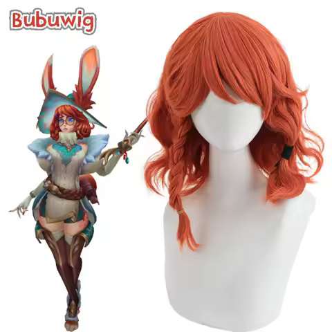 Bubuwig Synthetic Hair Aurora Cosplay Wigs Game LOL Aurora Role Play Halloween 45cm Women Long Wavy 