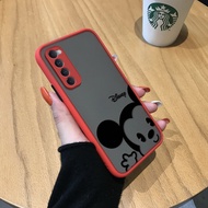 Hontinga Casing Case For OPPO Reno4 Pro Reno 4 Pro 4G Case Cartoon Cute Mickey Mouse Frosted Transparent Phone Case Full Back Cover Casing Camera Protect Cases Hard Case For Girls For Boys