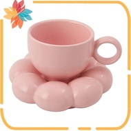 Flower Coffee Cup & Saucer Set Cute Mug & Saucer Set Ceramic Coffee Cup with Sunflower Saucer Latte 