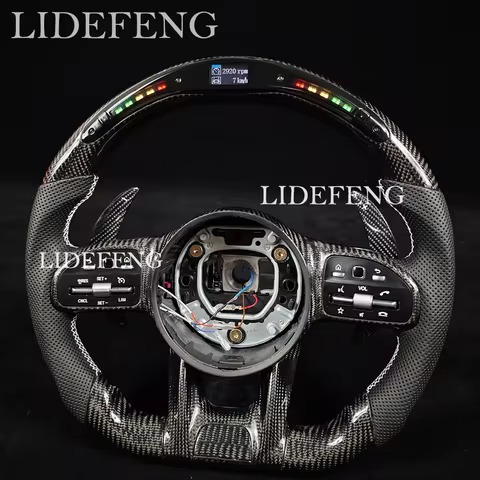 Retorfit LED Carbon Fiber Steering Wheel For Mercedes Benz AMG W204 W205 W213 C63 E63 G63 G55 G500 W