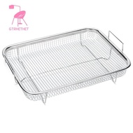 Air Fryer Basket for Oven Stainless Steel Air Fryer Grill Basket Non-Stick Air Fryer Mesh Basket Air Fryer Tray Wire Rack Basket