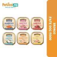 Bronco 100g Pate Dog Wet Food Tray (Cod / Chicken / Lamb / Pork / Salmon / Turkey)