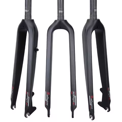 BALUGOE Straight Tube MTB Bicycle Disc Bike Carbon Fiber Front Fork 26er 27.5er 29er Matt 28.6MM Off