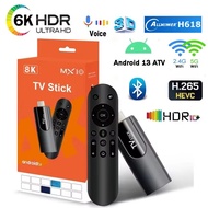 MX10 ATV TV Stick Android 13 6K H618 TV Box Dual Wifi 2.4G&5G HDR10+ BT4.1 Voice Assistant Control H
