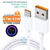 6A 67W/65W Mi Turbo Charger Cable Fast Charging USB Type C Cable for Xiaomi 12 11 Pro Redmi Note 11 