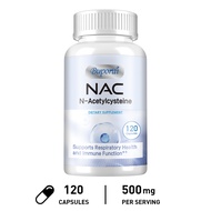 Buporai NAC N-Acetyl Cysteine Veg Capsules Hỗ trợ gan thận Làm sạch Giải độc và Sửa chữa Hỗ trợ Gi