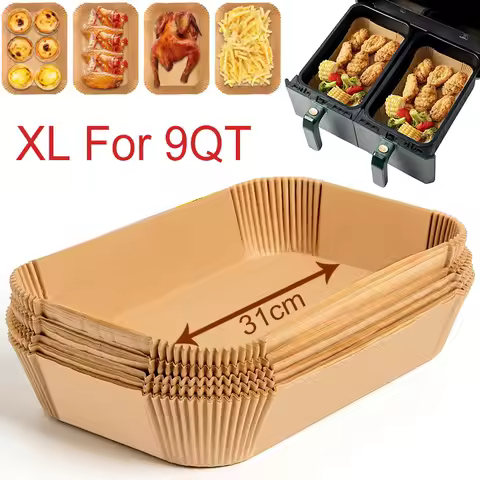 Large Rectangle Air Fryer Disposable Paper Liner 31 cm Nonstick Airfryer Parchment Special Baking Pa