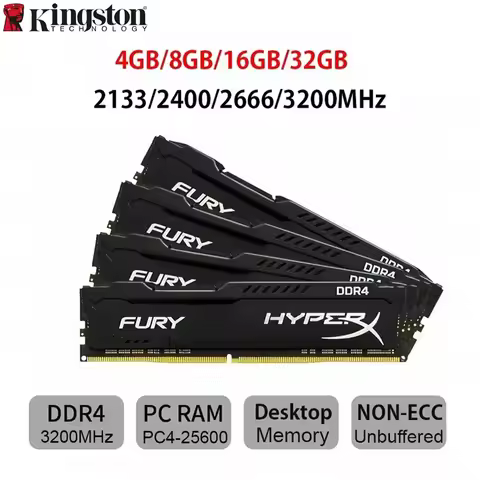 1/2PCS HyperX Fury DDR4 Ram 4GB 8GB 16GB 3200MHz 2666MHz 2400MHz 2133MHz DRAM DIMM Memory 288pin PC4