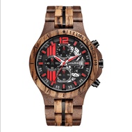 KUNHUANG Wooden Watch Men's Watch Retro Quartz Watch