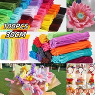 100pcs Colorful Dense Fuzzy Wire Pipe Cleaner Craft Flower Chenille Stem Children's Handmade DIY Sup