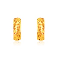 SK Jewellery SK 916 Rounded Rustic Hoop Gold Earrings
