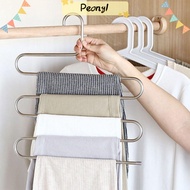 PDONY Clothes Hanger, Strong Bearing Capacity Stainless Steel Trousers Hangers, Durable Non Slip S Shape Jeans Holder Space Saver