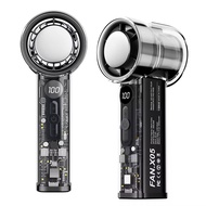 Transparent Handheld Fan Portable Turbo Fan USB Rechargeable High Speed Strong Wind Outdoor Cooling 