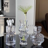 HJM-Modern minimalist thick striped crystal glass vase for coffee table and dining table hydroponic