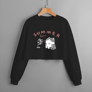 Oversized Long Sleeve Crop Top / Korean Crop Top / Women's Crop Top Crop Top Women's Crop Top