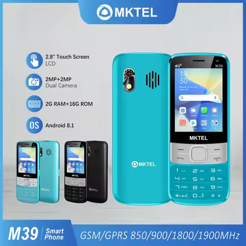 MKTEL M39 Cell Phone 4G Android 8.1 Dual SIM Slot 2.8" Large Screen MTK6737 2GB RAM 16GB ROM MP3/MP4