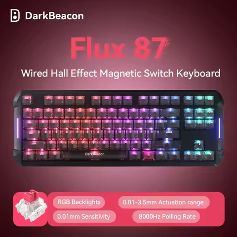 DarkBeacon Wired Magnetic Switch Keyboard Type-C Typist 87 Keys Gaming Hall Effect Keyboards 80% Lay