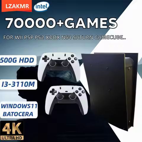 Retro Game Console BS5 60+Emulators 500GB Batocera I3-3110M 70000+Games For Wii PS2 PSP GameCube N64