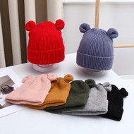 หมวกถักสำหรับเด็กทารกชุดหมวกเด็กน่ารักหมวกกันหนาวสำหรับเด็กหูหมีน้อยน่ารัก