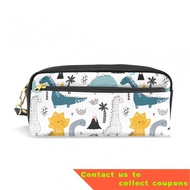 Dinosaur print PU leather Pencil Case School Pencil Case for Boy Girl Simple Large-capacity Pencil Cases Stationery Cosm