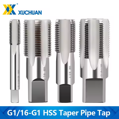 1pc HSS Taper Pipe Tap G1/16 G1/8 G1/4 G3/8 G1/2 G5/8 G3/4 G7/8 G1 BSP Screw Thread Cutting Tools Ma