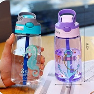 480ML Kids Water Sippy Cup Creative Cartoon Baby Feeding Cup with Straws Leakproof Water Bottle Outdoor Portable Children's Cups