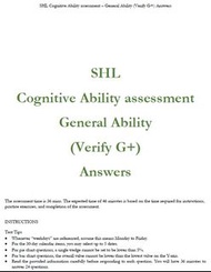 賣General Ability Assessment - SHL (Official Solutions: 77 pages ) #搵工