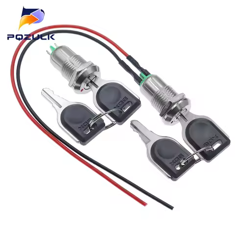 12mm Electronic Key Rotary Switch ON OFF Phone Lock Security Power Button With 2 Keys 2 Positions 2 